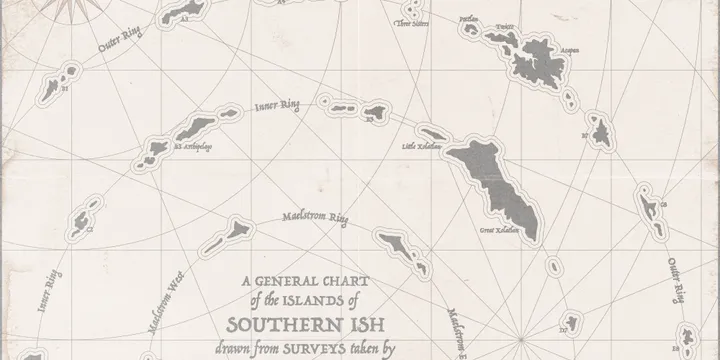 A weathered map of the Isles of Cruzan